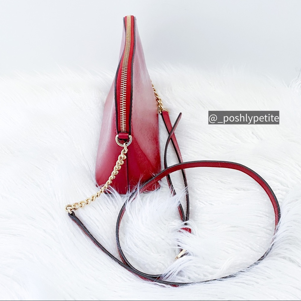 Michael Kors Authentic red & black patent dome crossbody purse  bundle deal - Picture 14 of 16
